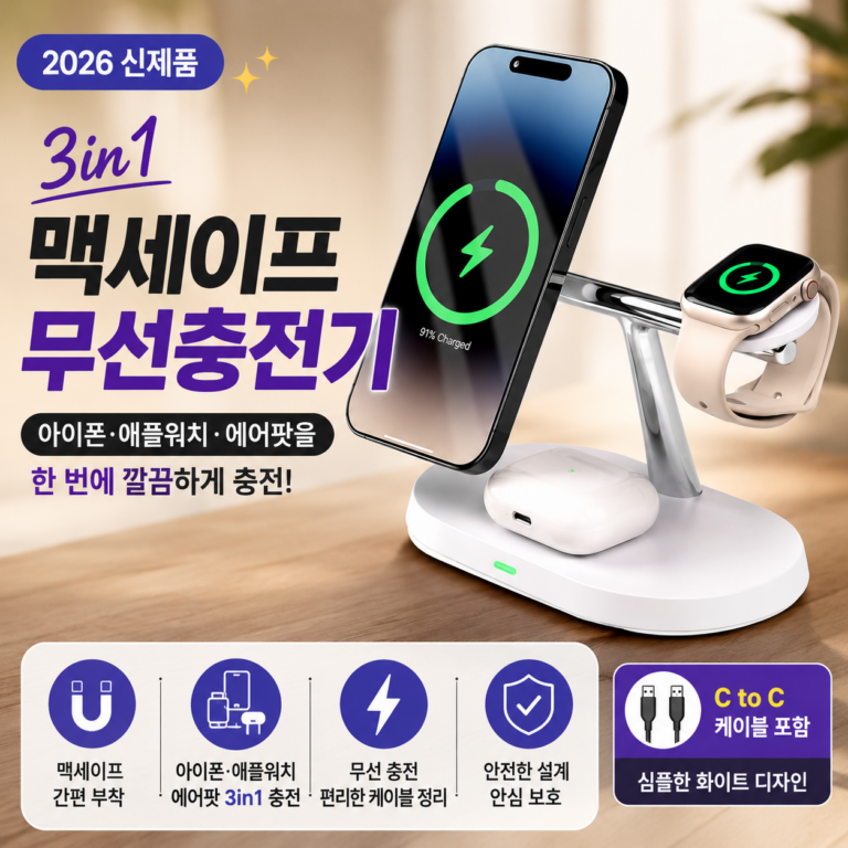 3in1 맥세이프 무선충전기로 아이폰 충전 문제 해결｜충전기 세 개가 하나로!