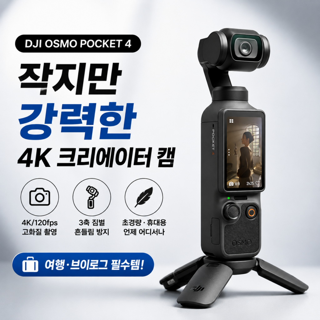 DJI Osmo Pocket 4 크리에이터 콤보｜여행 영상, 이거 하나면 충분해요! 제품 이미지