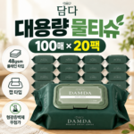담다 대용량 캡형 물티슈 100매 20팩｜매일 넉넉하게 쓰기 좋은 실속 구성 대표 이미지