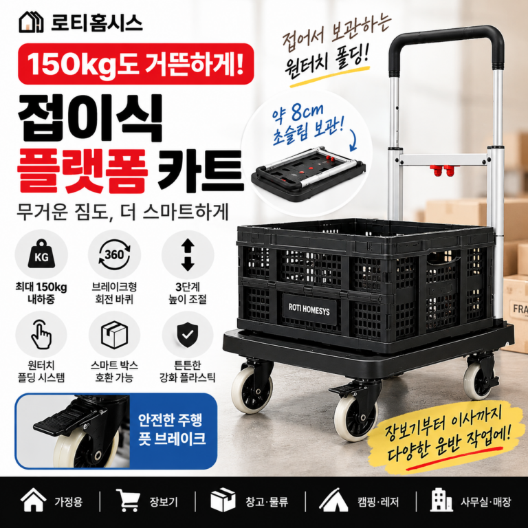 로티홈시스 접이식 플랫폼 카트 FW-99F｜150kg 짐도 접어서 싣는다