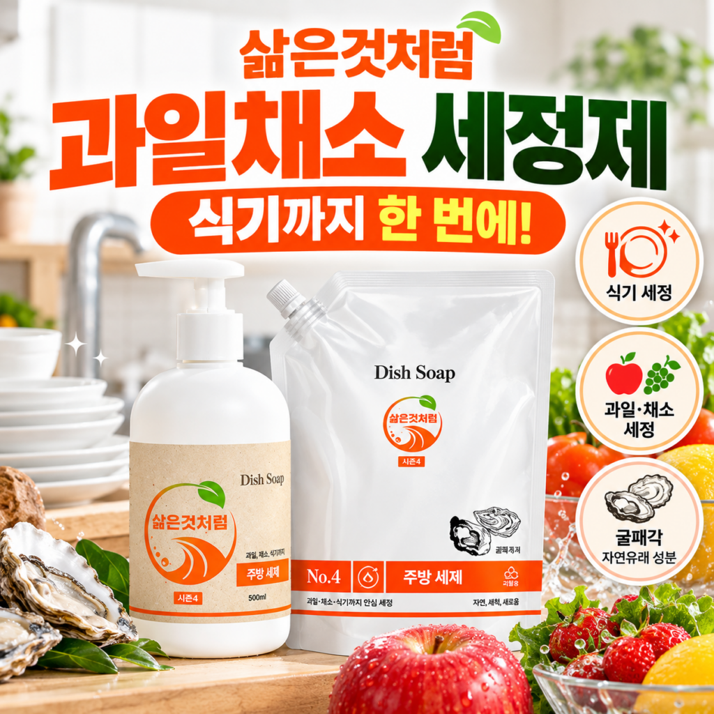 삶은것처럼 시즌4 굴패각 과일채소세정제｜식기부터 과일·채소까지 한 번에 세정 제품 이미지