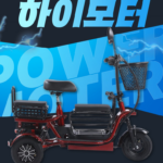하이모터 편하게나들이 3인용 노인 여성 전기세발자전거