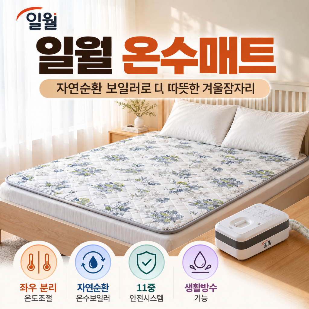 일월 숲속애 온수매트 더블｜분리난방·자연순환 보일러로 가족이 함께 쓰기 좋은 겨울매트 제품 이미지