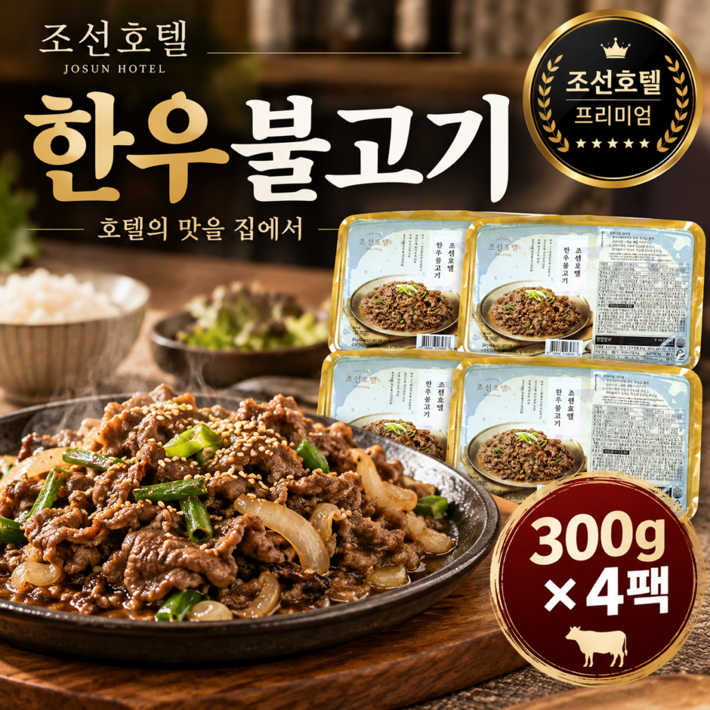 조선호텔 한우 불고기 300g 4팩｜집에서도 즐기는 호텔식 불고기, 가격과 장단점 제품 이미지